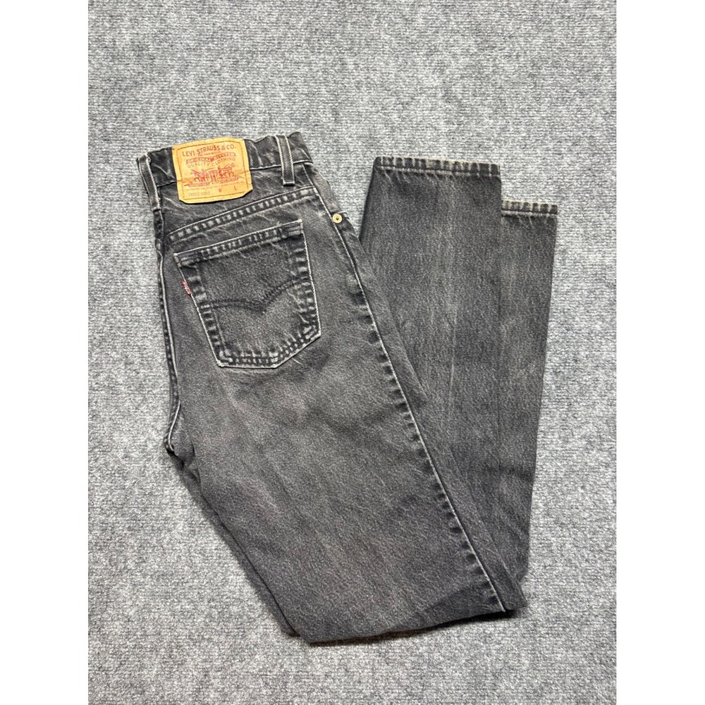 Vintage Levis 550 Relaxed Fit Tapered Leg Black Denim Jeans Made in USA 7 L